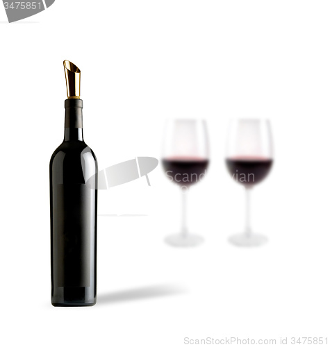 Image of Bottle wine and glasses
