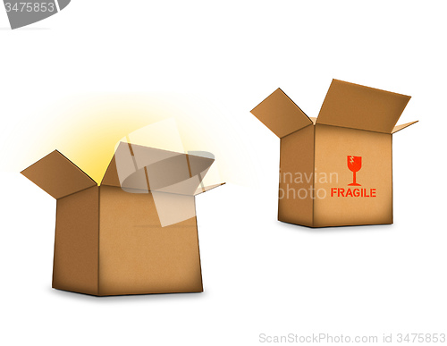 Image of box with light from inside