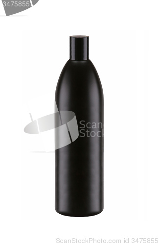 Image of Black shower shampoo bottle