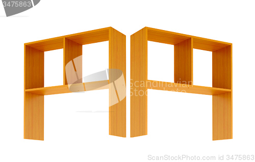 Image of Wooden bookstore isolated