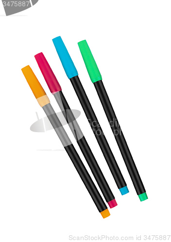 Image of multicolor markers isolated
