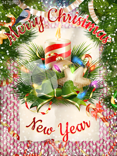 Image of Christmas greeting card. EPS 10