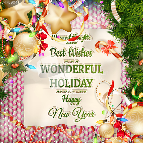 Image of Christmas greeting card. EPS 10
