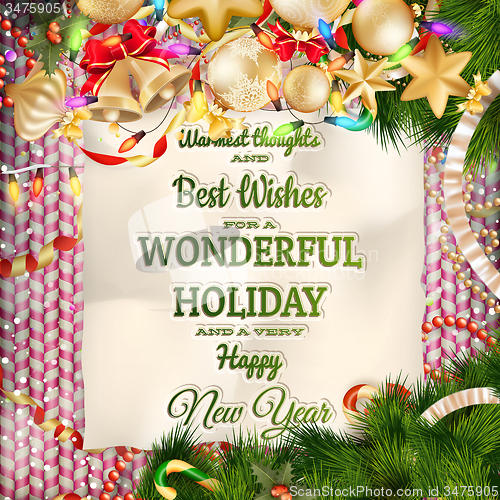 Image of Christmas greeting card. EPS 10