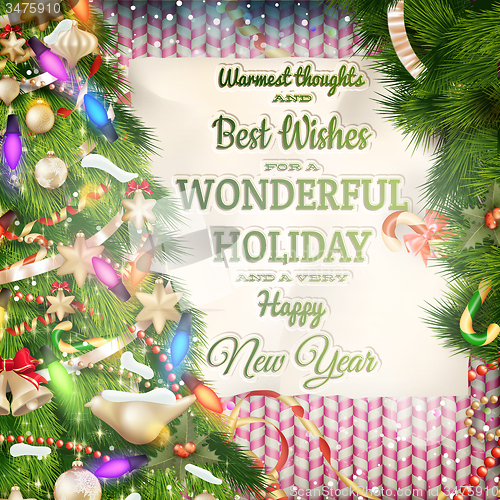 Image of Christmas greeting card. EPS 10
