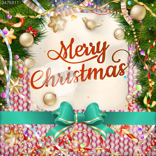 Image of Christmas greeting card. EPS 10