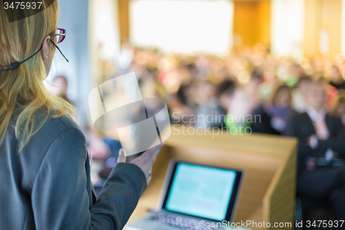 Image of Speaker at Business Conference and Presentation.