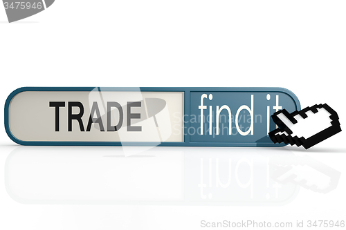 Image of Trade word on the blue find it banner