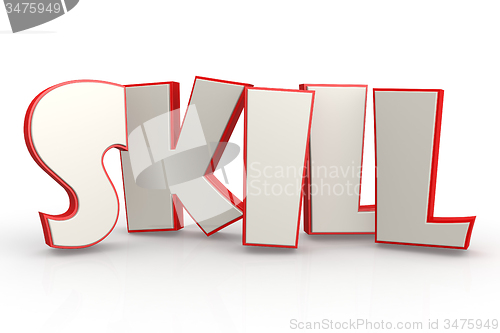 Image of Skill word on white background