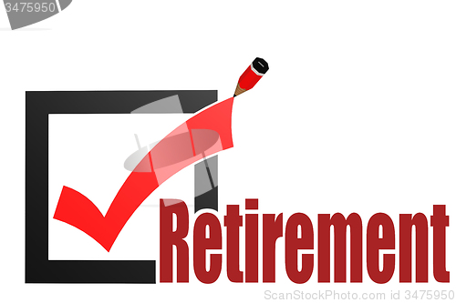 Image of Check mark with retirement word