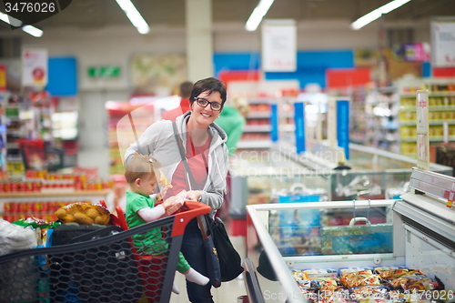 Image of mother with baby in shopping