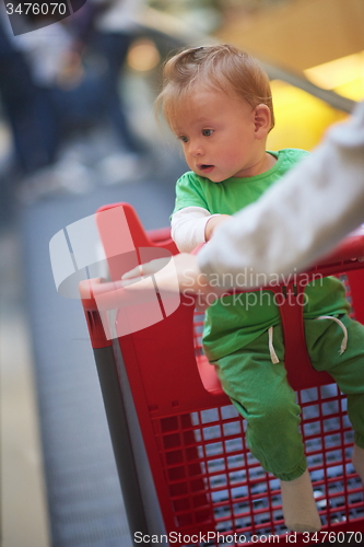 Image of mother with baby in shopping