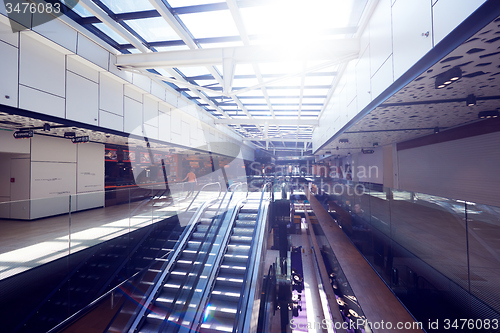 Image of shopping mall interior  escalator