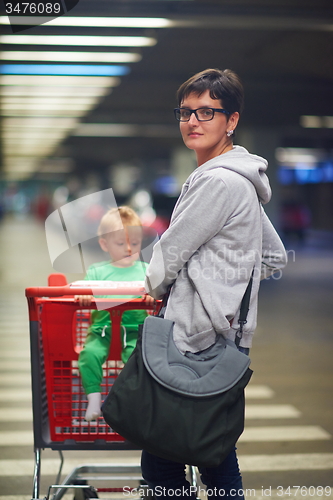 Image of mother with baby in shopping