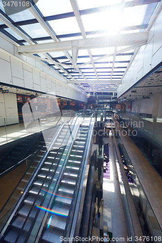 Image of shopping mall interior  escalator