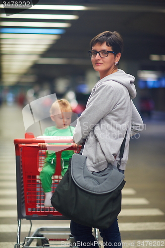 Image of mother with baby in shopping