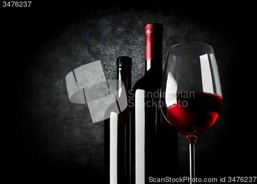 Image of Wine on black background