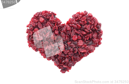 Image of Dried cranberries in a heart shape
