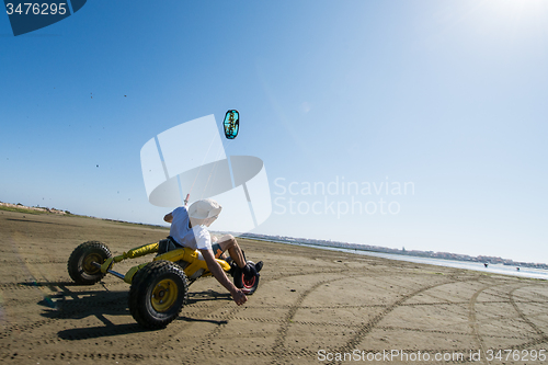 Image of Ralph Hirner riding a kitebuggy