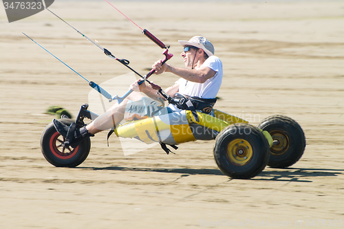 Image of Ralph Hirner riding a kitebuggy