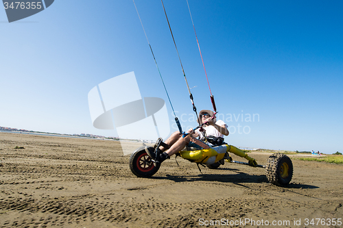 Image of Ralph Hirner riding a kitebuggy