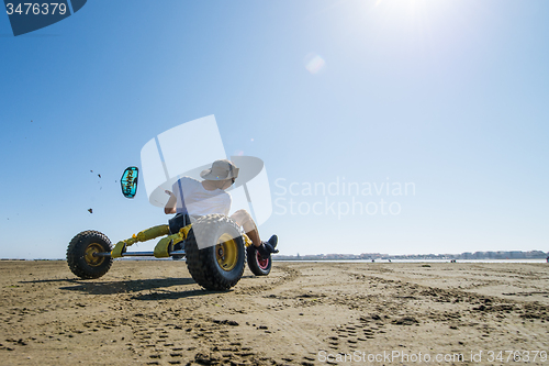 Image of Ralph Hirner riding a kitebuggy