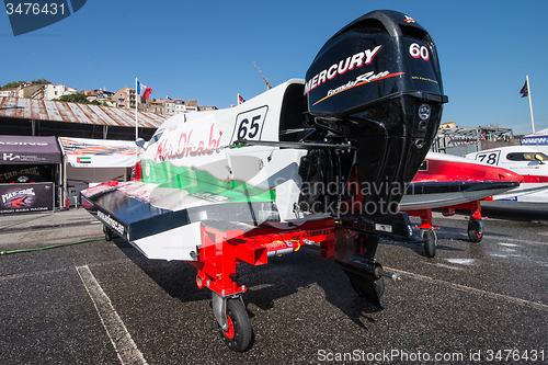 Image of Team Abu Dhabi boat preparations