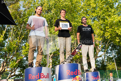 Image of Pro podium at the 2nd Stage DC Skate Challenge by Fuel TV