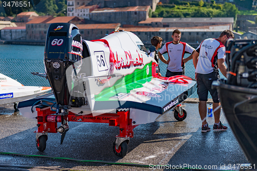 Image of Team Abu Dhabi boat preparations