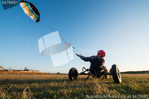 Image of Unidentified rider on a kitebuggy