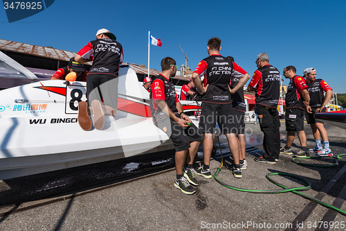 Image of CTIC China Team boat preparations