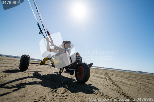 Image of Ralph Hirner riding a kitebuggy