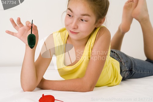 Image of Girl with the toy mouse I