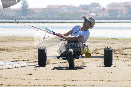 Image of Ralph Hirner riding a kitebuggy