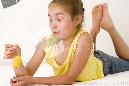 Image of Girl with the toy mouse II