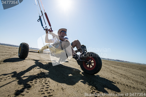 Image of Ralph Hirner riding a kitebuggy