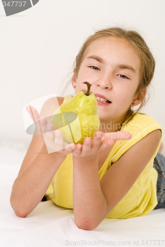 Image of Girl with a pear I