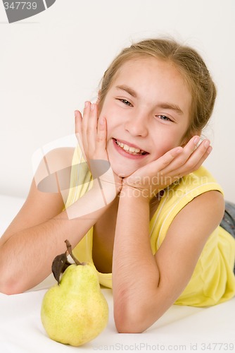 Image of Girl with a pear II