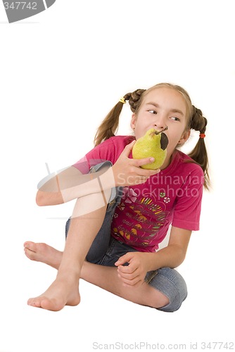 Image of Girl with a pear V