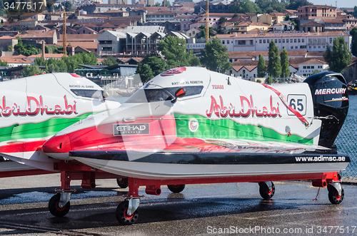 Image of Team Abu Dhabi boat preparations