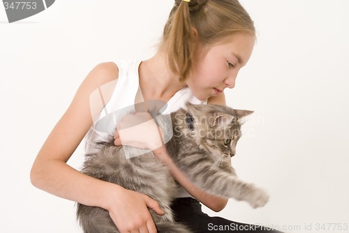 Image of Girl with a cat I