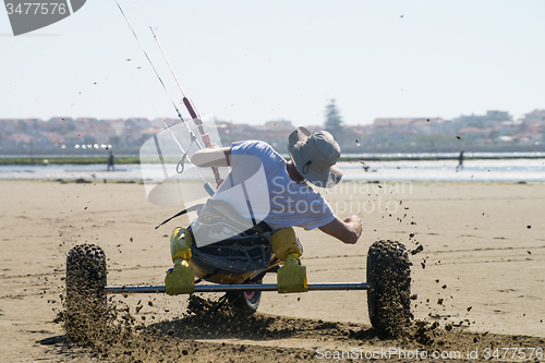 Image of Ralph Hirner riding a kitebuggy