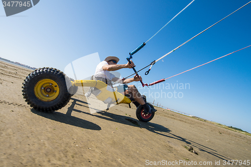 Image of Ralph Hirner riding a kitebuggy