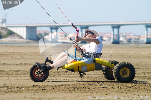 Image of Ralph Hirner riding a kitebuggy