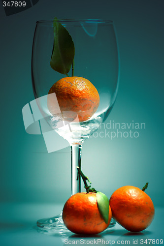 Image of mandarin with glass