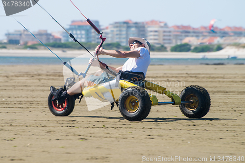 Image of Ralph Hirner riding a kitebuggy