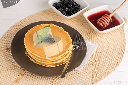 Image of Pancakes with fresh blackberries