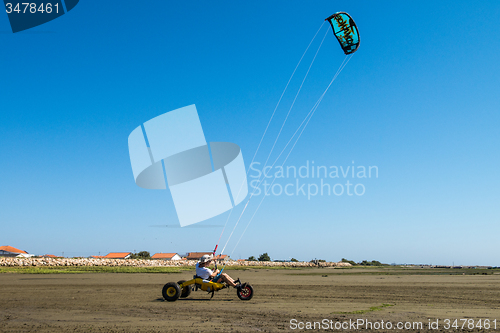 Image of Ralph Hirner riding a kitebuggy