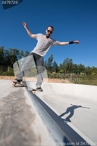 Image of Skateboarder on a slide