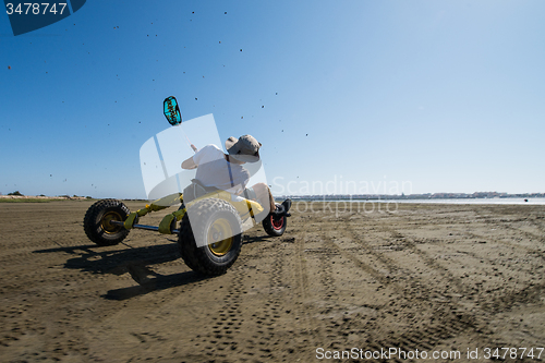 Image of Ralph Hirner riding a kitebuggy